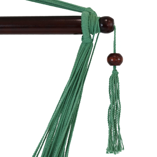 Sunnydaze Extra Large Polyester Rope Hammock Chair and Spreader Bar - Green