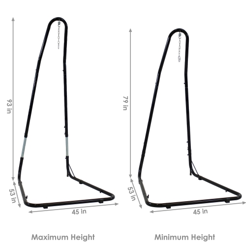 Sunnydaze Powder-Coated Steel Adjustable Hammock Chair Stand - 93 in