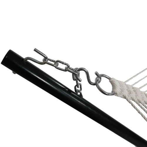 Sunnydaze 2-Person Quilted Fabric Hammock with Steel Stand - Red