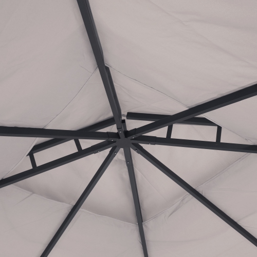 Sunnydaze 10 ft x 10 ft Soft Top Polyester Gazebo with Privacy Wall - Gray