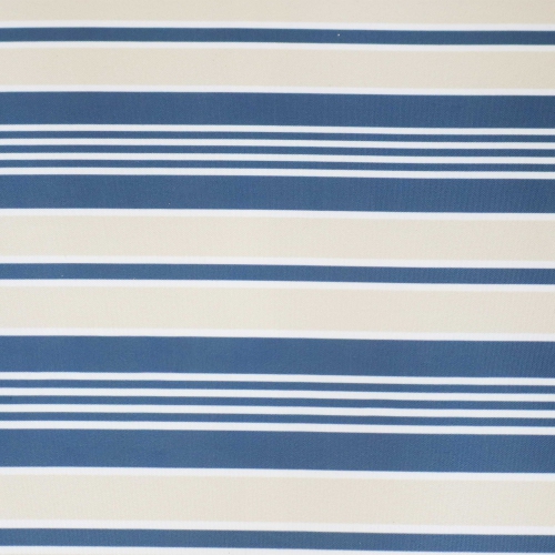 Sunnydaze Carlow Resin Wicker 7-Piece Patio Dining Set - Brown/Blue Stripe