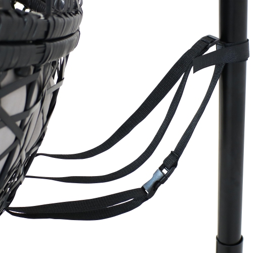 Sunnydaze – Fauteuil suspendu à œuf Jackson – Résine en osier – Coussins gris