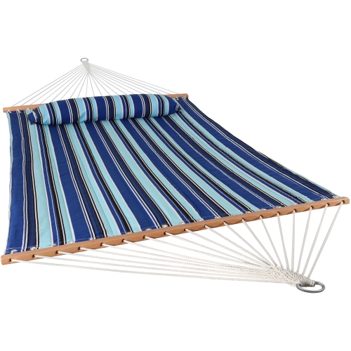 SUNNYDAZE DECOR  Sunnydaze Large Quilted Fabric Hammock With Spreader Bar And Pillow - Beach Great looking fabric