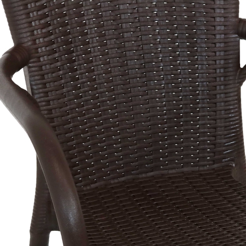Sunnydaze Segesta All-Weather Plastic Patio Armchair - Wenge - Set of 2