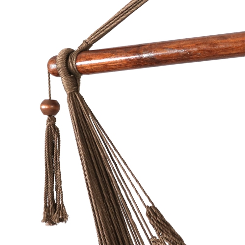 Sunnydaze Extra Large Rope Hammock Chair with Adjustable Stand - Mocha