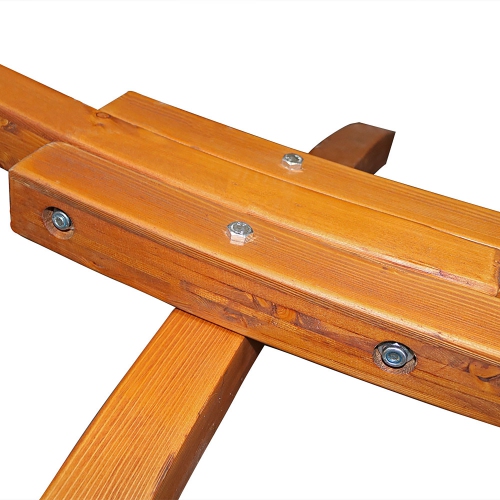 Sunnydaze Curved Wooden Arc Hammock Stand with Hooks and Chains - 12 ft