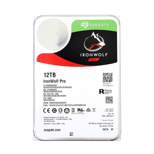 Disque dur NAS Seagate IronWolf Pro 12 To 7200 tr/min 256 Mo de cache SATA 6.0 Gb/s 3.5" disque dur interne ST12000NE0007
