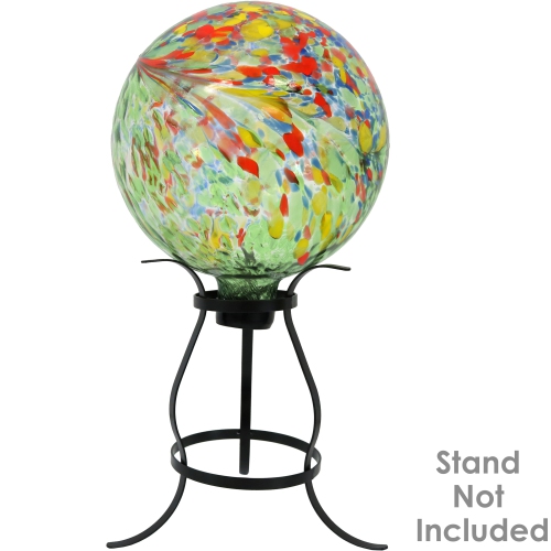 Sunnydaze Green Artistic Glass Gazing Globe - 10 in - Set of 2