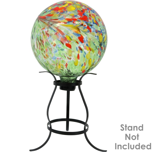 Sunnydaze Green Artistic Glass Gazing Globe - 10 in
