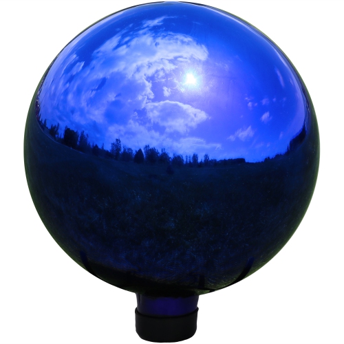 SUNNYDAZE DECOR  Sunnydaze Mirrored Surface Gazing Globe - 10 In Blue