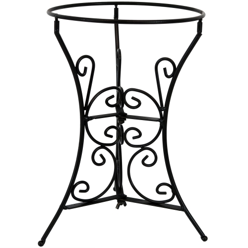SUNNYDAZE DECOR  Ative Scroll Steel Outdoor Gazing Globe Stand - In Black