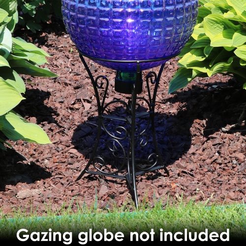 Sunnydaze Decorative Scroll Steel Outdoor Gazing Globe Stand - Black