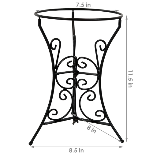 Sunnydaze Decorative Scroll Steel Outdoor Gazing Globe Stand - Black