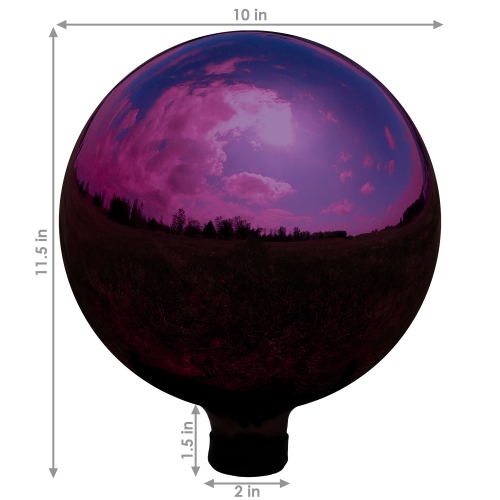 Sunnydaze Merlot Mirrored Surface Gazing Ball Globe - 10 in
