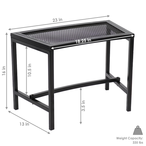 Sunnydaze Mesh Metal Patio Curved Fire Pit Bench - Black - Set of 4
