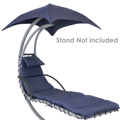 Sunnydaze Outdoor Hanging Lounger Replacement Cushion and Umbrella - Navy