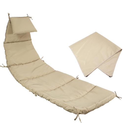 SUNNYDAZE DECOR  Sunnydaze Outdoor Hanging Lounger Replacement Cushion And Umbrella - In Beige