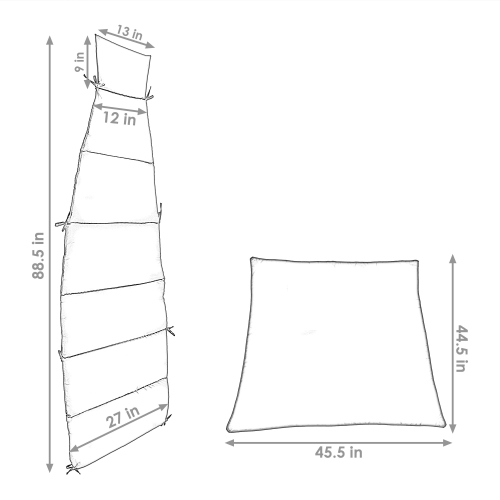 Sunnydaze Outdoor Hanging Lounger Replacement Cushion and Umbrella - Red