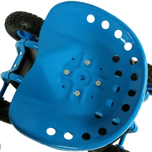 Sunnydaze Steel Rolling Garden Cart with Extended Swivel/Basket - Blue