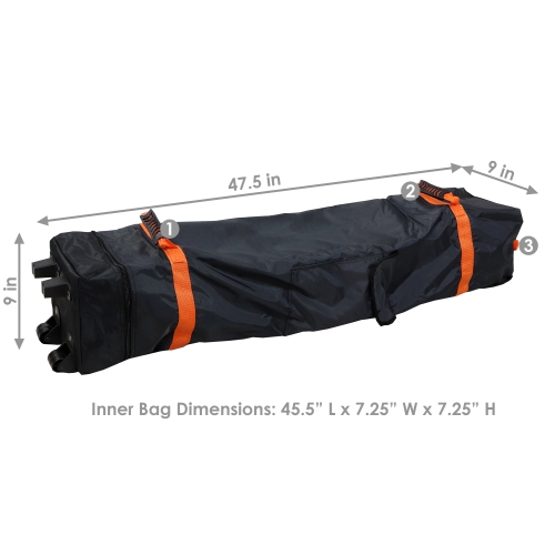 Sunnydaze Premium Pop-Up Canopy Rolling Carry Bag - Black - 10 ft x 10 ft