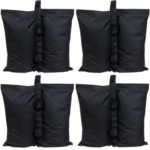Sunnydaze Polyester Sandbag Canopy Weights - Black - Set of 4