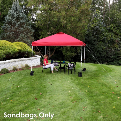 Sunnydaze Polyester Sandbag Canopy Weights - Black - Set of 4