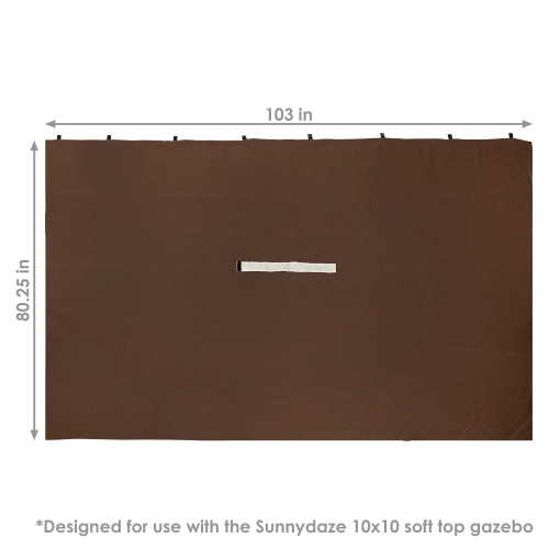 Sunnydaze 4-Piece Polyester Gazebo Sidewall Curtain Set - Brown