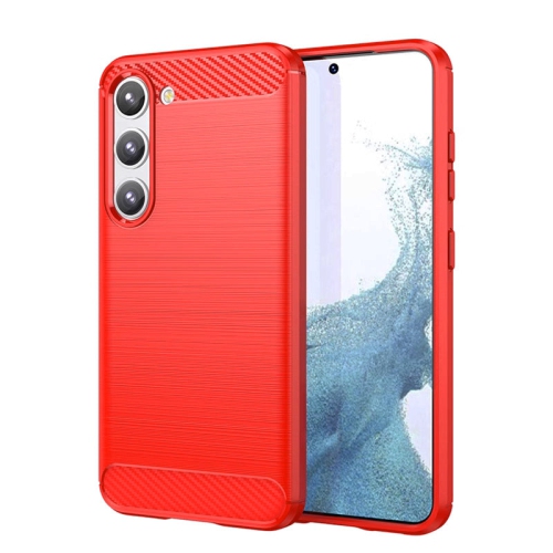 PANDACO Red Brushed Metal Case for Samsung Galaxy S23