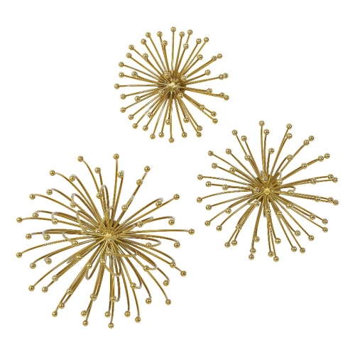 Uttermost Aga Contemporary Metal Wall Decor in Plated Gold