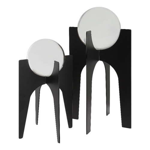 UTTERMOST  Ellianna Contemporary Crystal And Metal Spheres In (Set Of 2) In Black