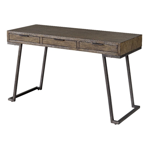 Uttermost Comrade Contemporary Wood and Metal Desk in Woodtone Gray