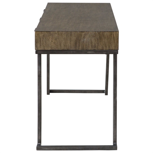 Uttermost Comrade Contemporary Wood and Metal Desk in Woodtone Gray