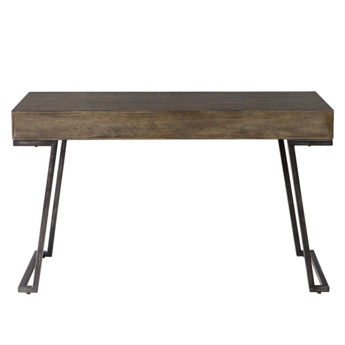 Uttermost Comrade Contemporary Wood and Metal Desk in Woodtone Gray
