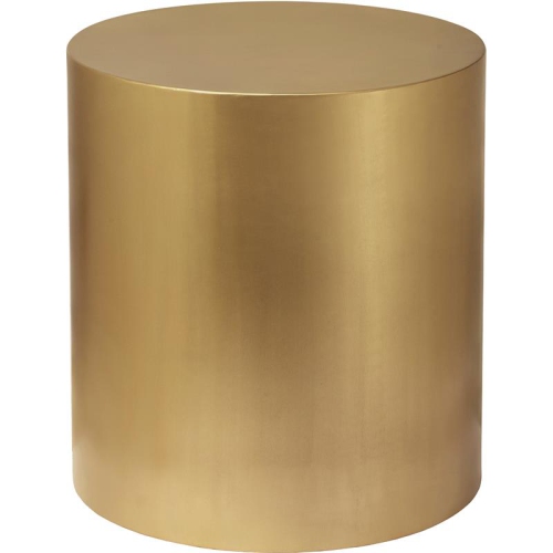 MERIDIAN FURNITURE  Cylinder Round Brushed Gold Metal End Table