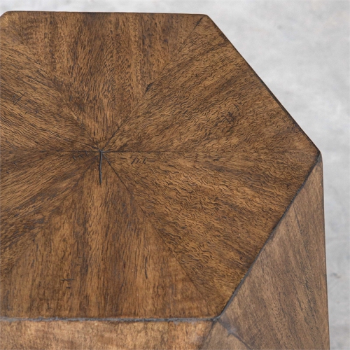 Uttermost Volker Contemporary Wood Geometric Accent Table in Woodtone Brown