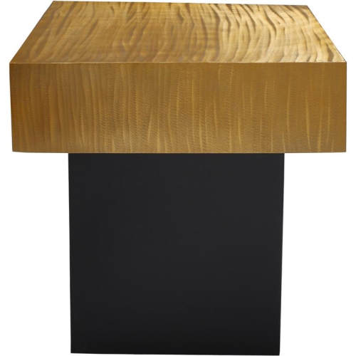 Meridian Furniture Palladium Textured Metal End Table in Gold