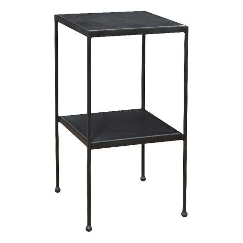 UTTERMOST  Sherwood Square Contemporary Iron And Marble Accent Table In In Black