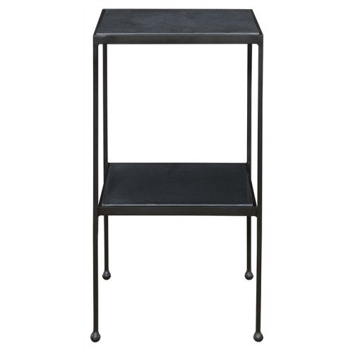 Uttermost Sherwood Square Contemporary Iron and Marble Accent Table in Black