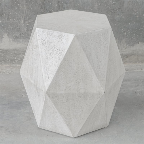 Uttermost Volker Contemporary Wood Geometric Accent Table in White