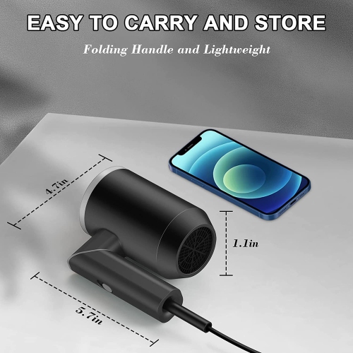 A|M Beauty Diffuser Hair Dryer Blow Dryer, 1800W Travel for Hotel, Powerful Portable Compact Blow Dryer, Fast Drying, No Heat Damage, Lightweight,