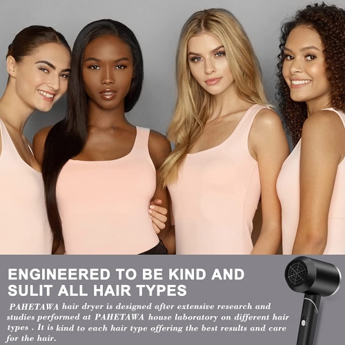 A|M Beauty Diffuser Hair Dryer Blow Dryer, 1800W Travel for Hotel, Powerful Portable Compact Blow Dryer, Fast Drying, No Heat Damage, Lightweight,