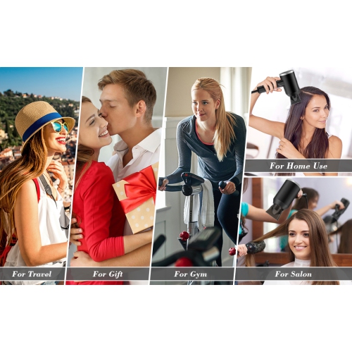 A|M Beauty Diffuser Hair Dryer Blow Dryer, 1800W Travel for Hotel, Powerful Portable Compact Blow Dryer, Fast Drying, No Heat Damage, Lightweight,