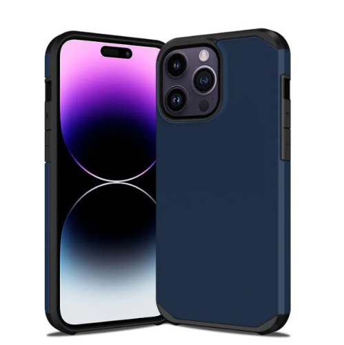 MOBYLI  Ultra Protective Dual Layer [PC+ Tpu] Armor Case for Iphone 14 Pro (Navy Blue)