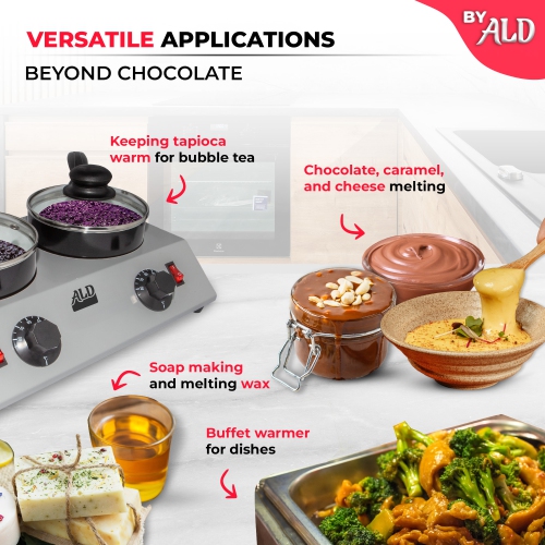 AR-D20048 Chocolate Melting Machine | Professional Tempering Pot | Electric Fondue | 110V