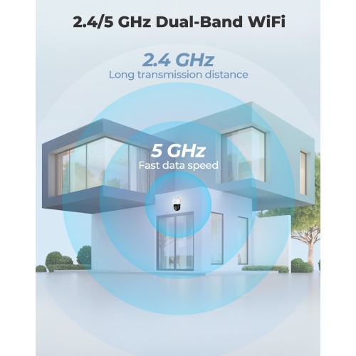 Caméra de sécurité PTZ Reolink avec suivi automatique, objectifs grand-angle et téléobjectif, double vue, Ultra HD 4K 8 Mpx, Wi-Fi bibande