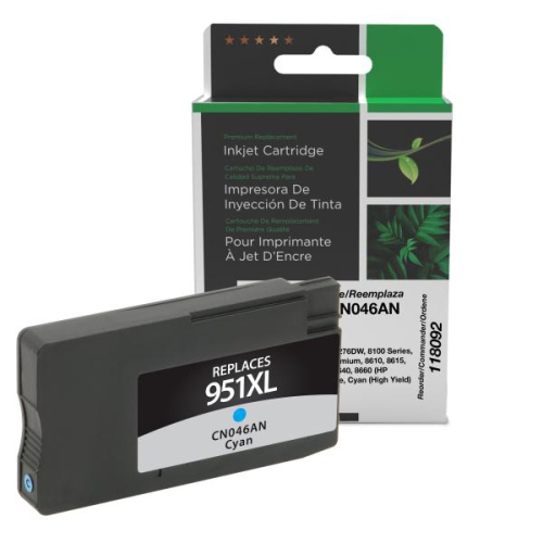 CLOVER IMAGING  Remanufactured High Yield Cyan Ink Cartridge for HP 951Xl (Cn046An)