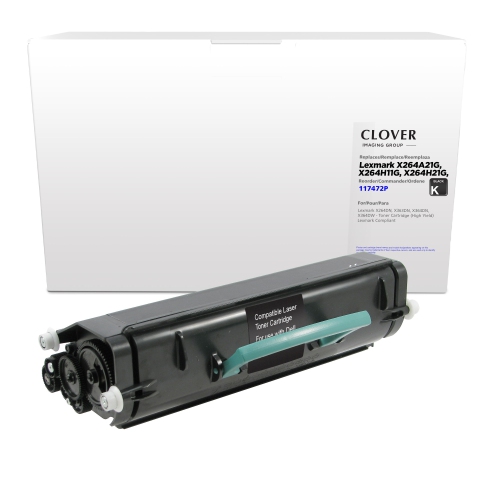 Clover Imaging Group Remanufactured Black Toner Cartridge for Lexmark X264/X363/X364 -