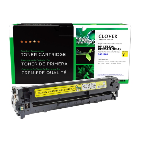 CLOVER IMAGING  Group Remanufactured Yellow Toner Cartridge for HP 128A - (200190P)-Refurbished Excellent