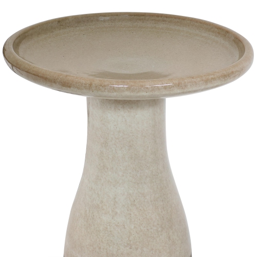 Sunnydaze Duo-Tone Outdoor Glazed Ceramic Bird Bath - 20.5 in - Yam