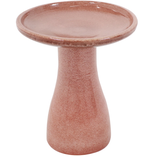 Sunnydaze Duo-Tone Outdoor High-Fired Ceramic Glazed Bird Bath - Lava